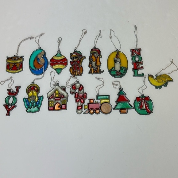 Handmade Sun Catchers Christmas Ornaments 15 Wreath Christmas Tree Train Angel - Picture 14 of 14